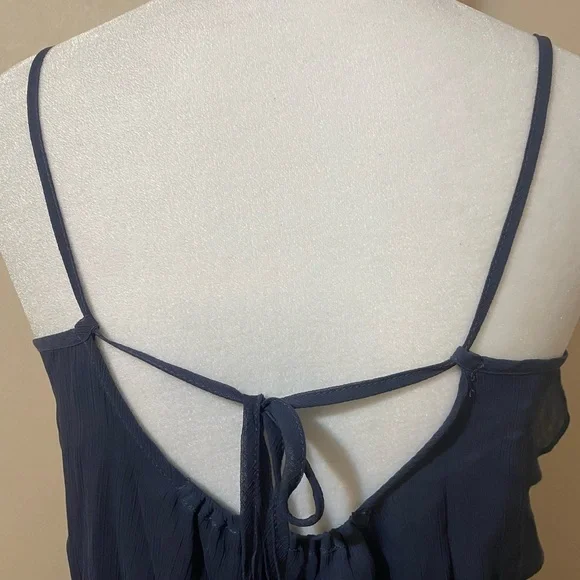 American Eagle Outfitters women’s junior’s dress small sheer navy - Picture 5 of 8